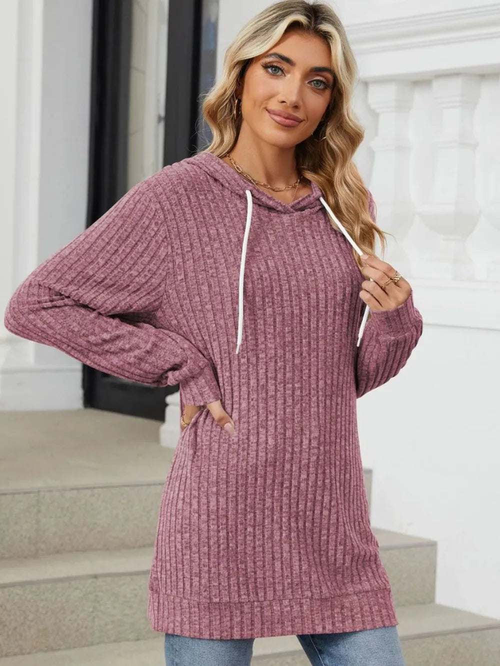 Women's Hoodie - Ribbed - Various Colours