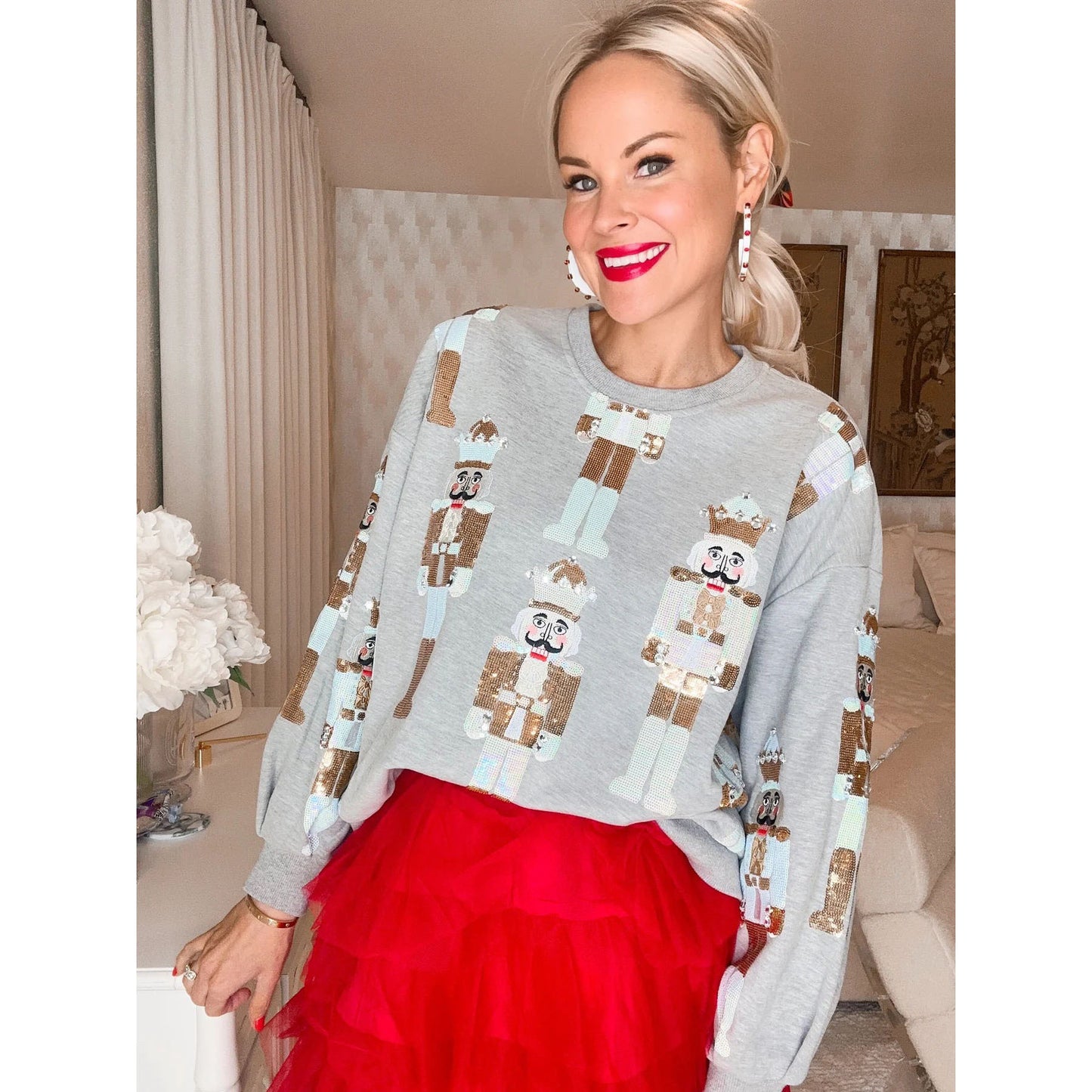 Women's Christmas Sweatshirt - Nutcracker