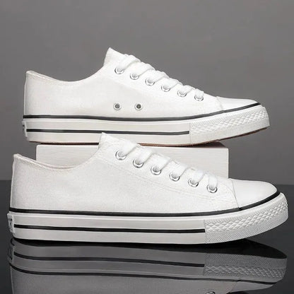 Lace Up Round Toe Canvas Trainer Shoes