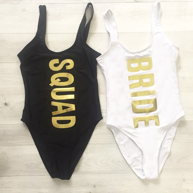 Swim Suit One Piece Bride Squad
