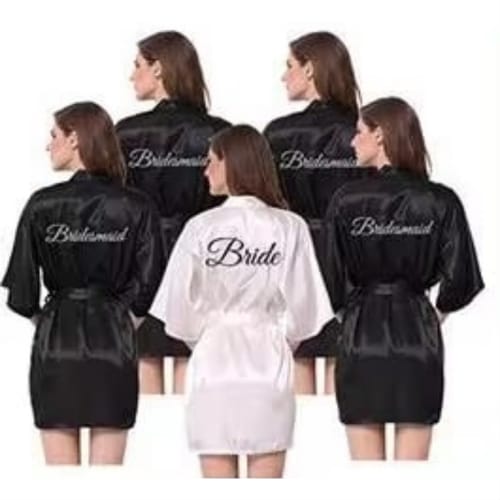 Black Satin Robe Hen, Bride, Hen Party, Sister, Squad, Mother, Bridesmaid