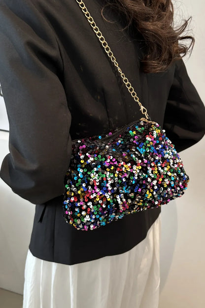 Sequin Removable Strap Shoulder Bag - various colours