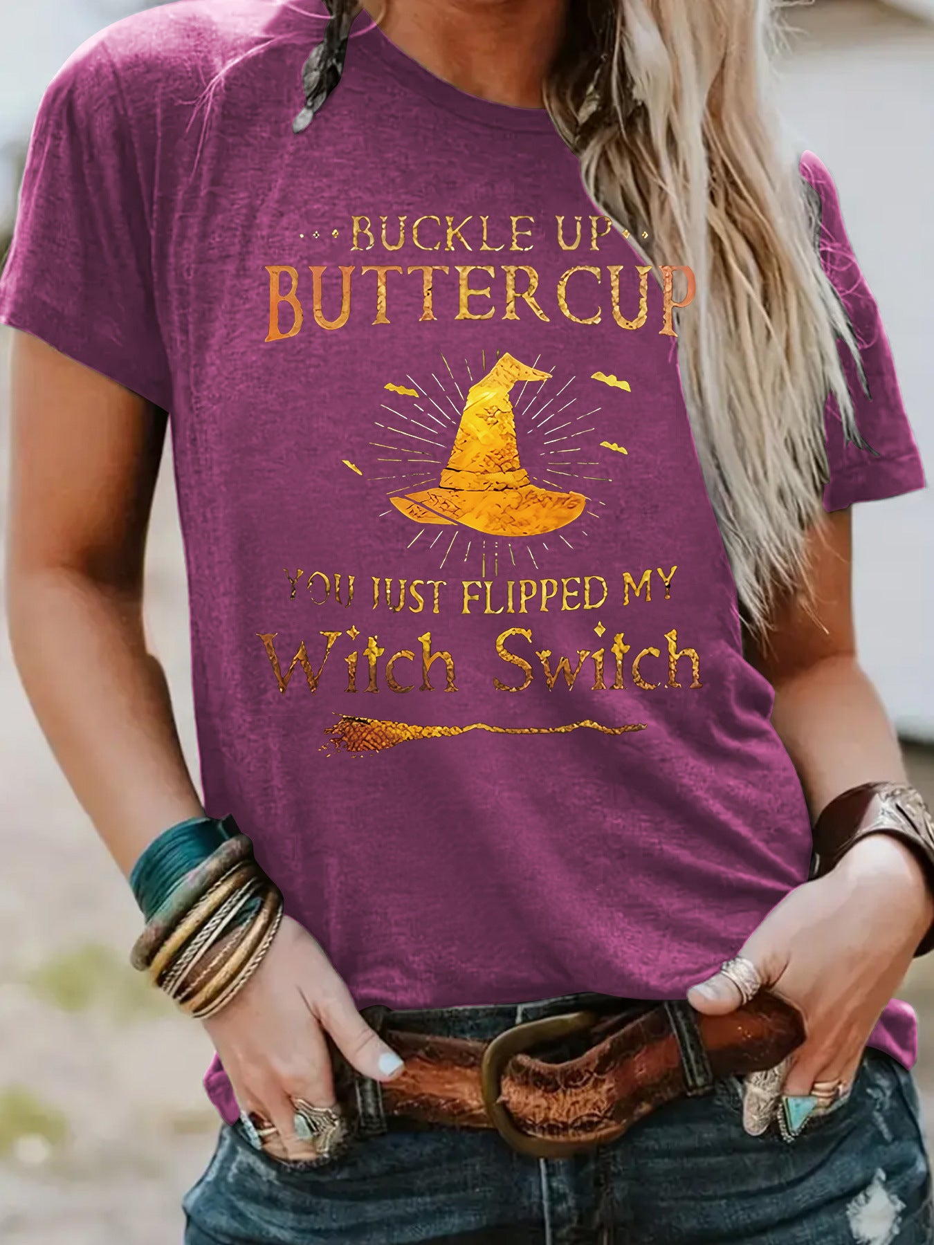 Slogan Halloween T Shirt - Buckle Up