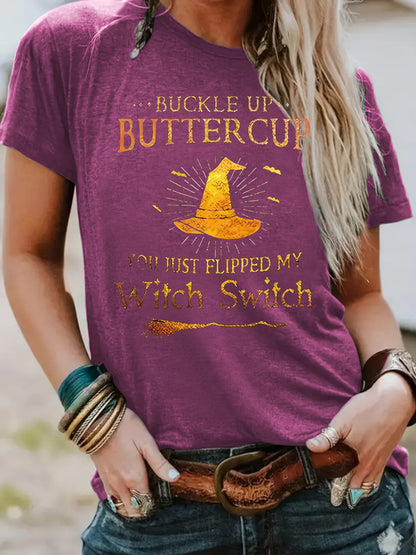 Slogan Halloween T Shirt - Buckle Up