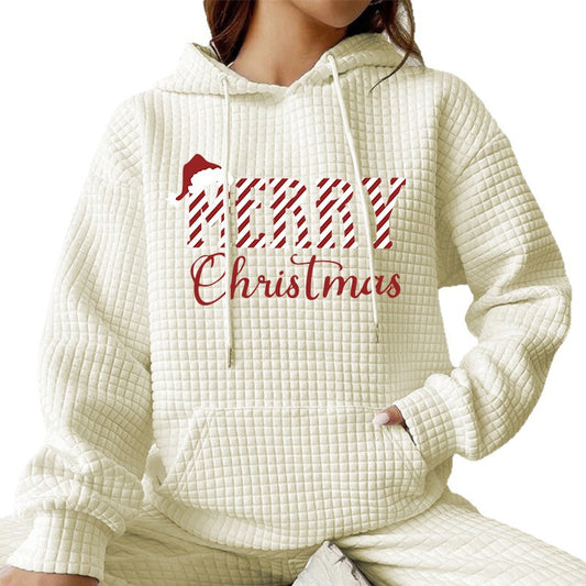 Christmas Hoodie - Waffle - Merry Christmas