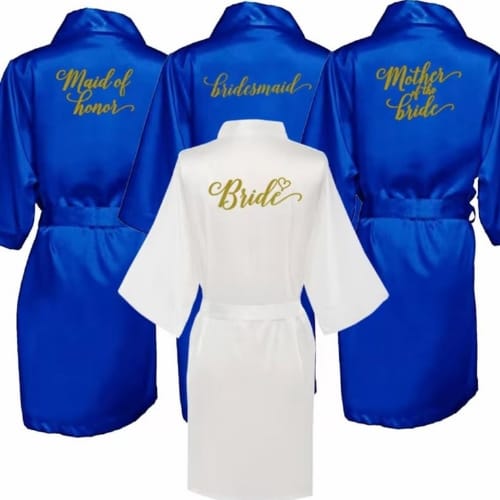 Royal Blue Satin Robe Hen, Bride, Hen Party, Sister, Squad, Mother, Bridesmaid