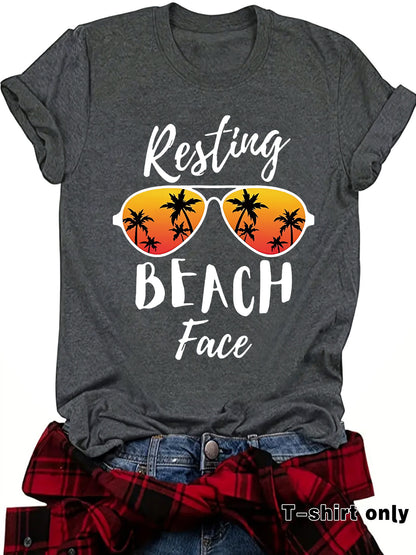 Slogan T Shirt - Resting Beach Face