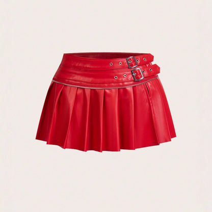 Faux Leather PU Pleated Skirt - Various Colours