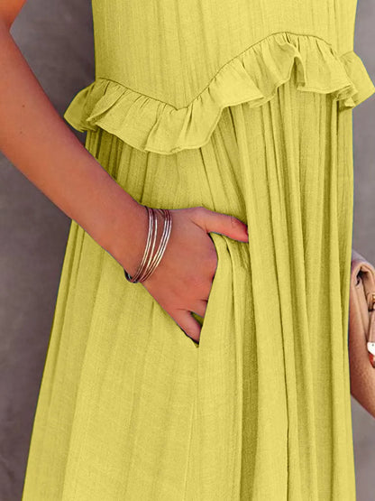 Women's Ruffled Tiered Maxi Dress - various colours