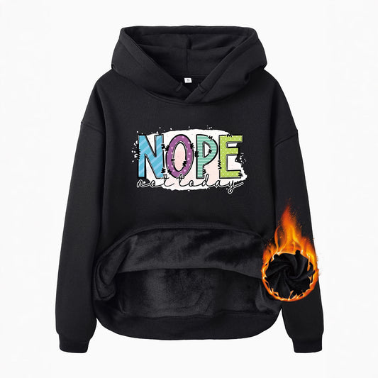 Women's Slogan Hoodie - Nope Not Today