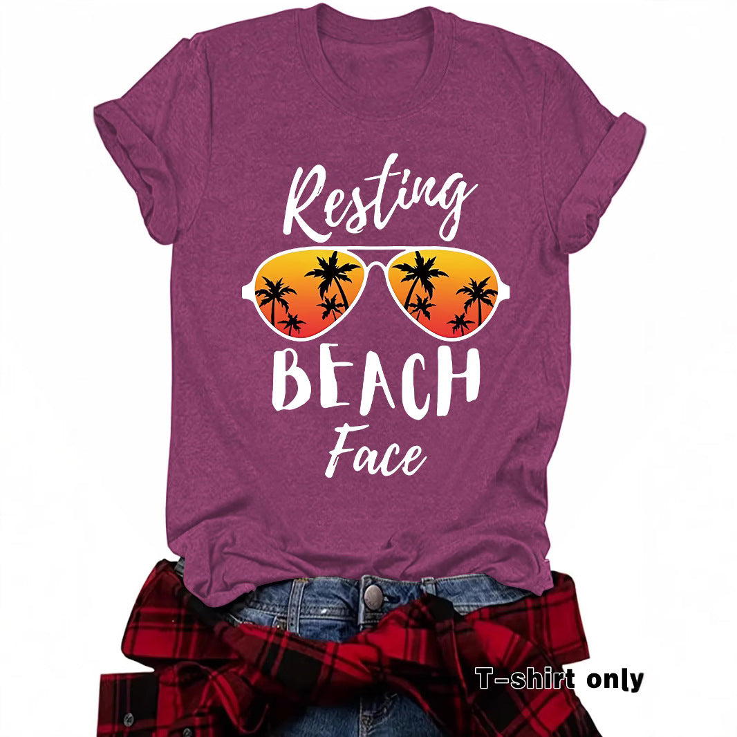 Slogan T Shirt - Resting Beach Face