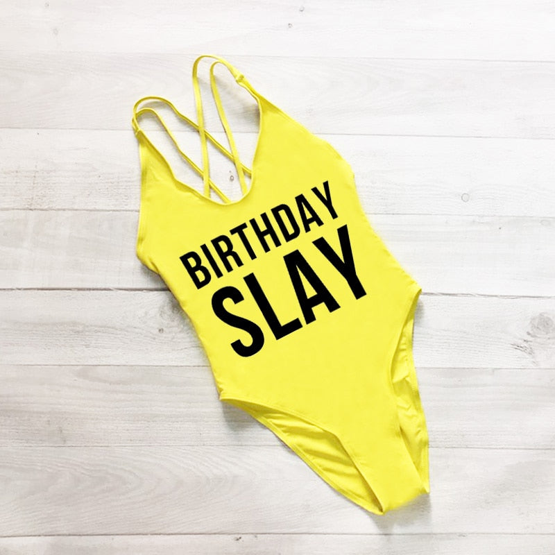 BIRTHDAY SLAY Swimsuit - various colours