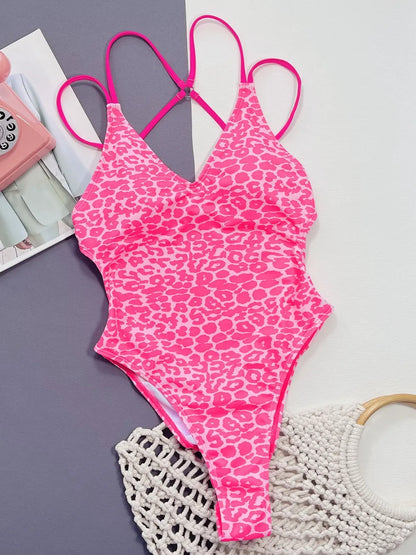 Women's Leopard Print One Piece Swimsuit