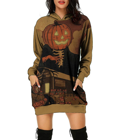 Halloween Hoodie Sweater Dress
