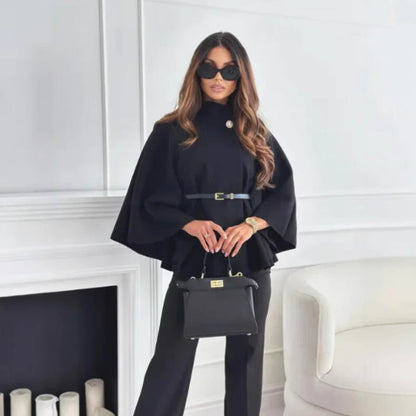 Women's Woollen Cape with Belt - Various Colours