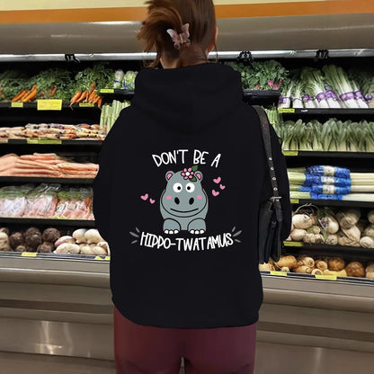 Women's Slogan Hoodie - Hippo****mas