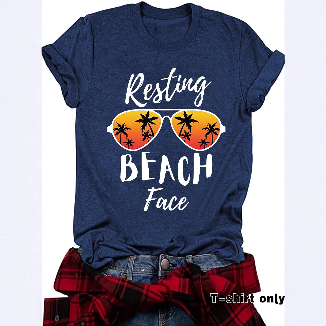 Slogan T Shirt - Resting Beach Face