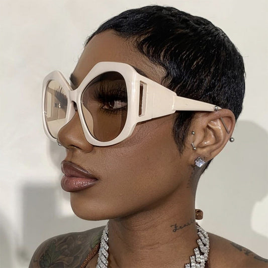 Ladies Large Frame Polygon Sunglasses - various colours