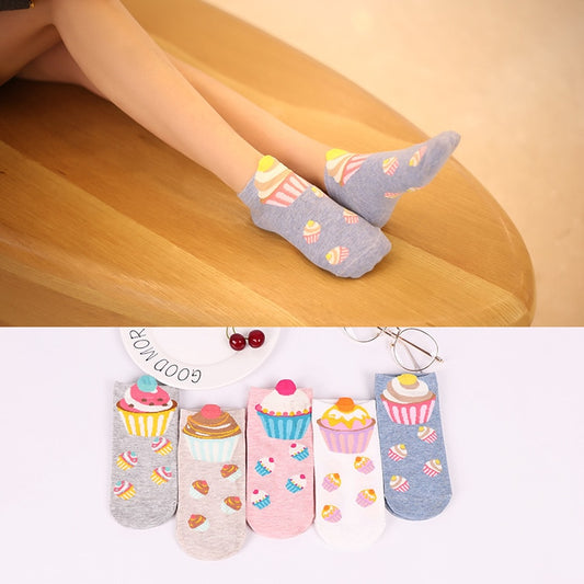 Socks - 5 pairs - Cupcake Design