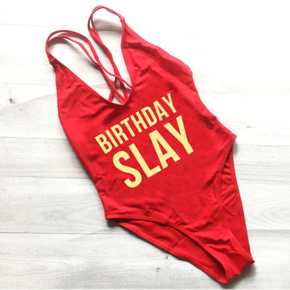 BIRTHDAY SLAY Swimsuit - various colours