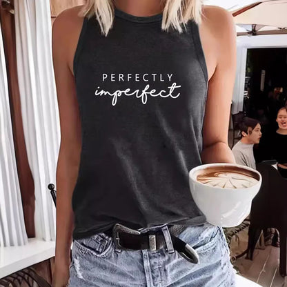 Ladies Slogan Print Vest  - Perfectly Imperfect