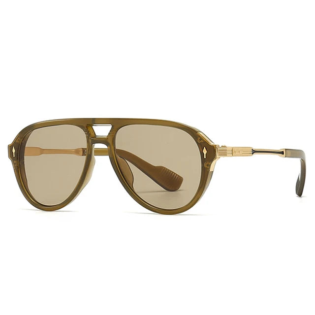 Men's Retro Double Bridge Pilot Sunglasses