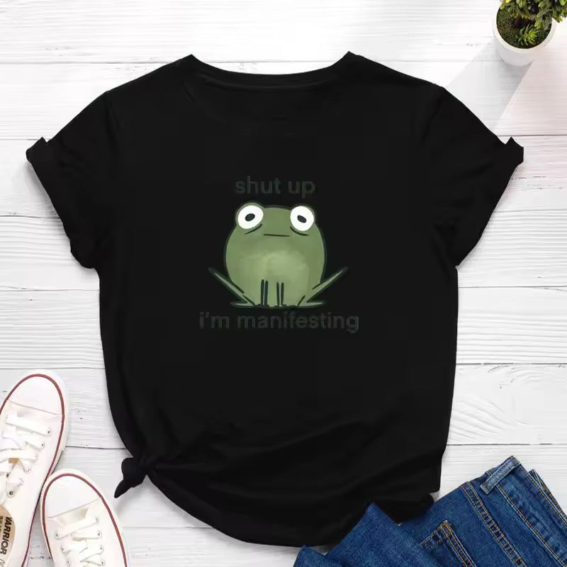 Ladies Slogan T-Shirt - Shut Up I'm Manifesting - various colours - size S - 3XL