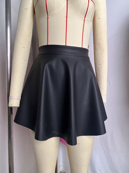 Faux Leather PU A-Line Skirt