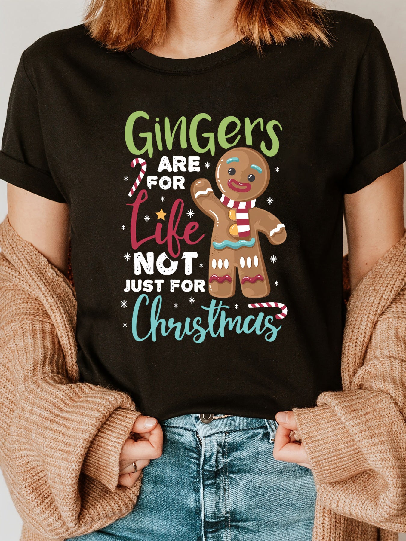 Women's Christmas T-Shirt - Gingerbread