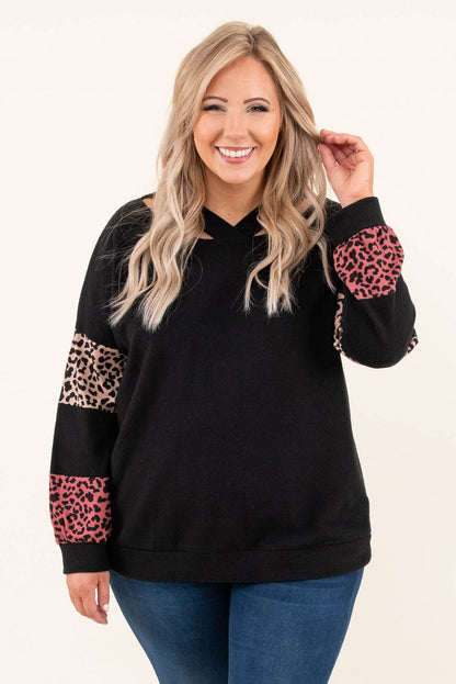 Leopard Print Strappy Neck Top - Plus Size