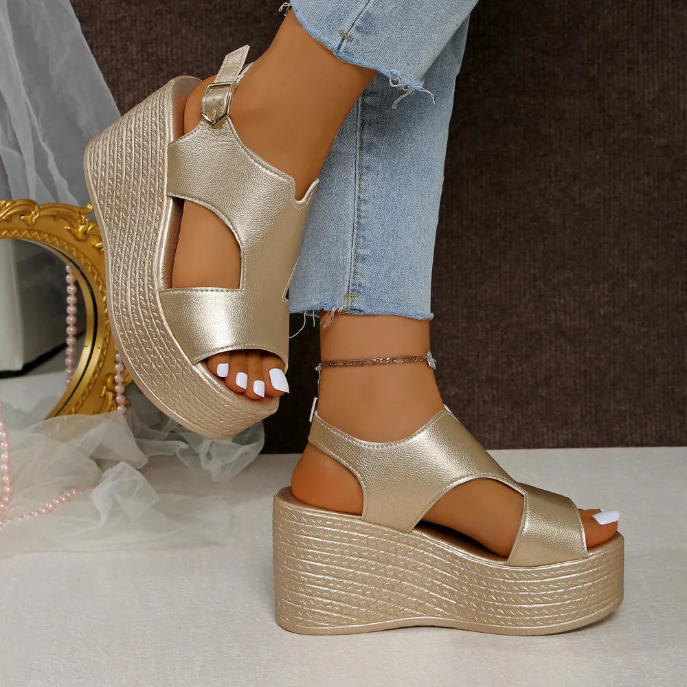 Women's Peep Toe Wedge Sandals