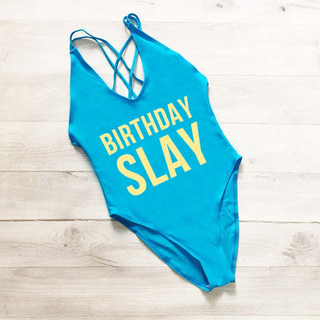 BIRTHDAY SLAY Swimsuit - various colours