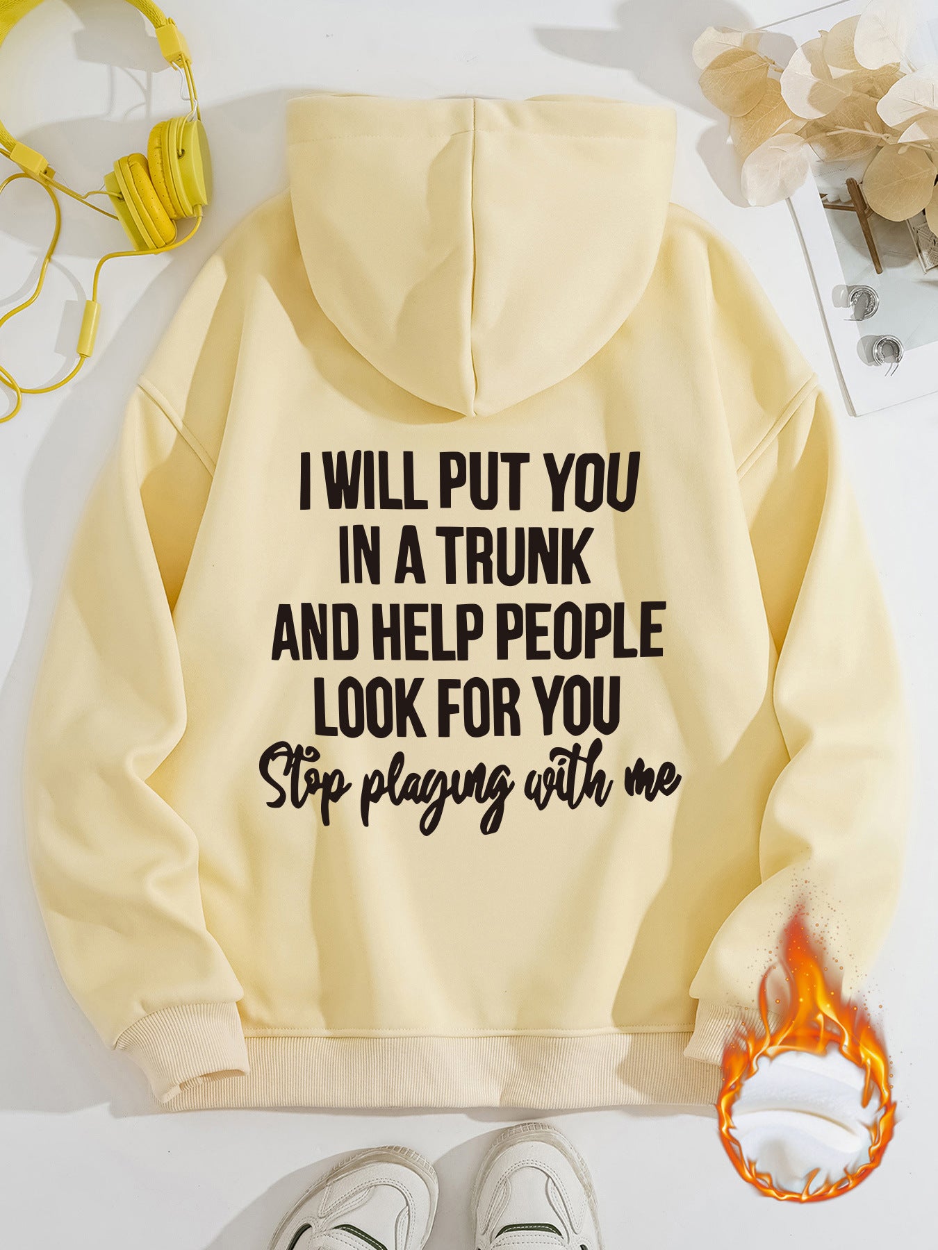 Women's Slogan Hoodie - Stop Playing With Me