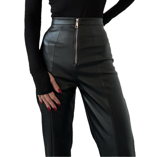 Faux Leather PU Wide Leg Trousers