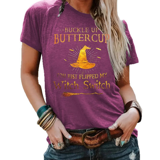 Slogan Halloween T Shirt - Buckle Up