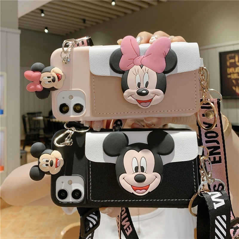 iphone Case - Models 6/7/8 11 - 14 & X - Mickey & Minnie with Coin Purse