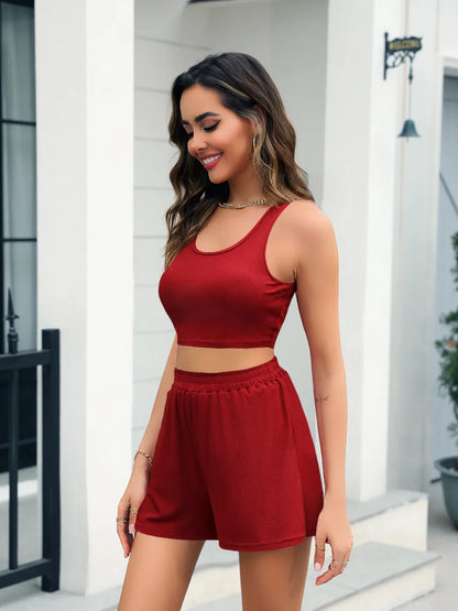 Women's Vest Tank Top and Shorts Co-Ord Set