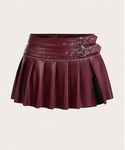 Faux Leather PU Pleated Skirt - Various Colours