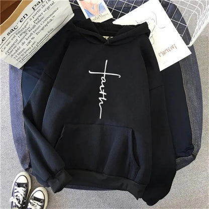 Unisex Hoodie - Faith Slogan - Up To 4XL