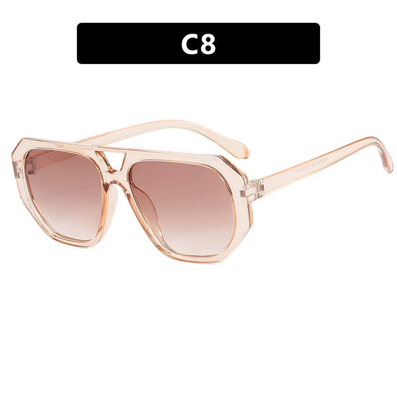 Ladies Double Beam Polygon Sunglasses - various colours