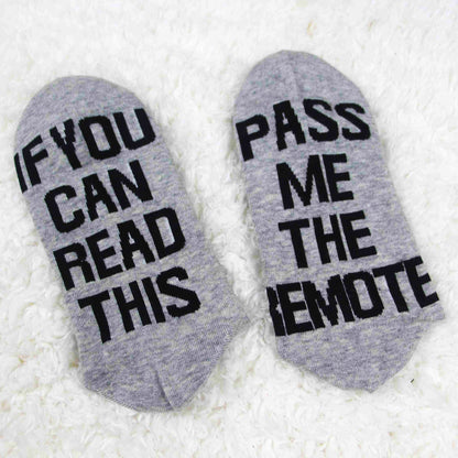 Socks - PASS ME THE REMOTE Slogan