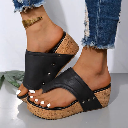Women's PU Leather Wedge Sandal