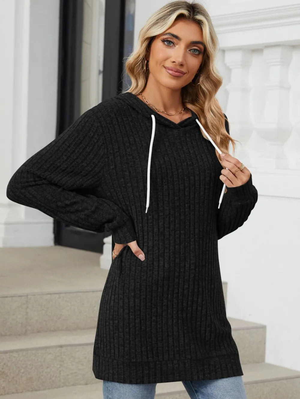 Women's Hoodie - Ribbed - Various Colours