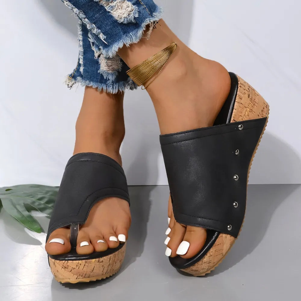 Women's PU Leather Wedge Sandal