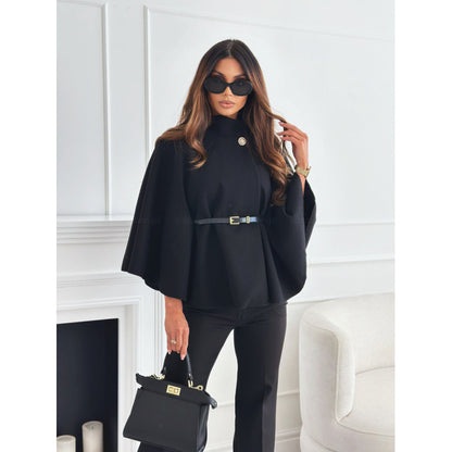 Women's Woollen Cape with Belt - Various Colours