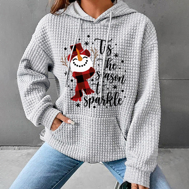 Christmas Hoodie - Waffle - Tis The Season - Various Colours