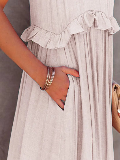 Women's Ruffled Tiered Maxi Dress - various colours