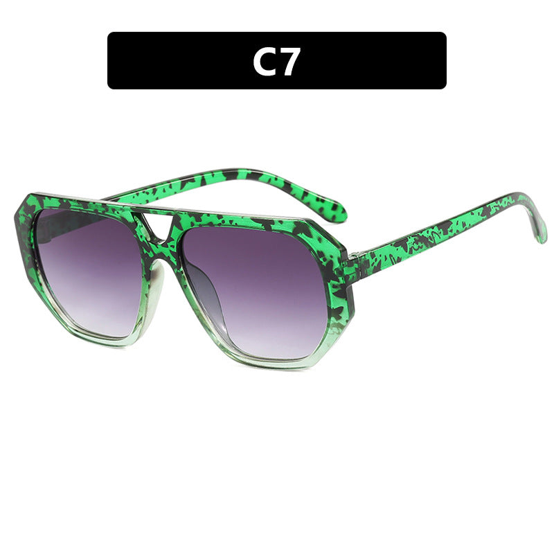 Ladies Double Beam Polygon Sunglasses - various colours