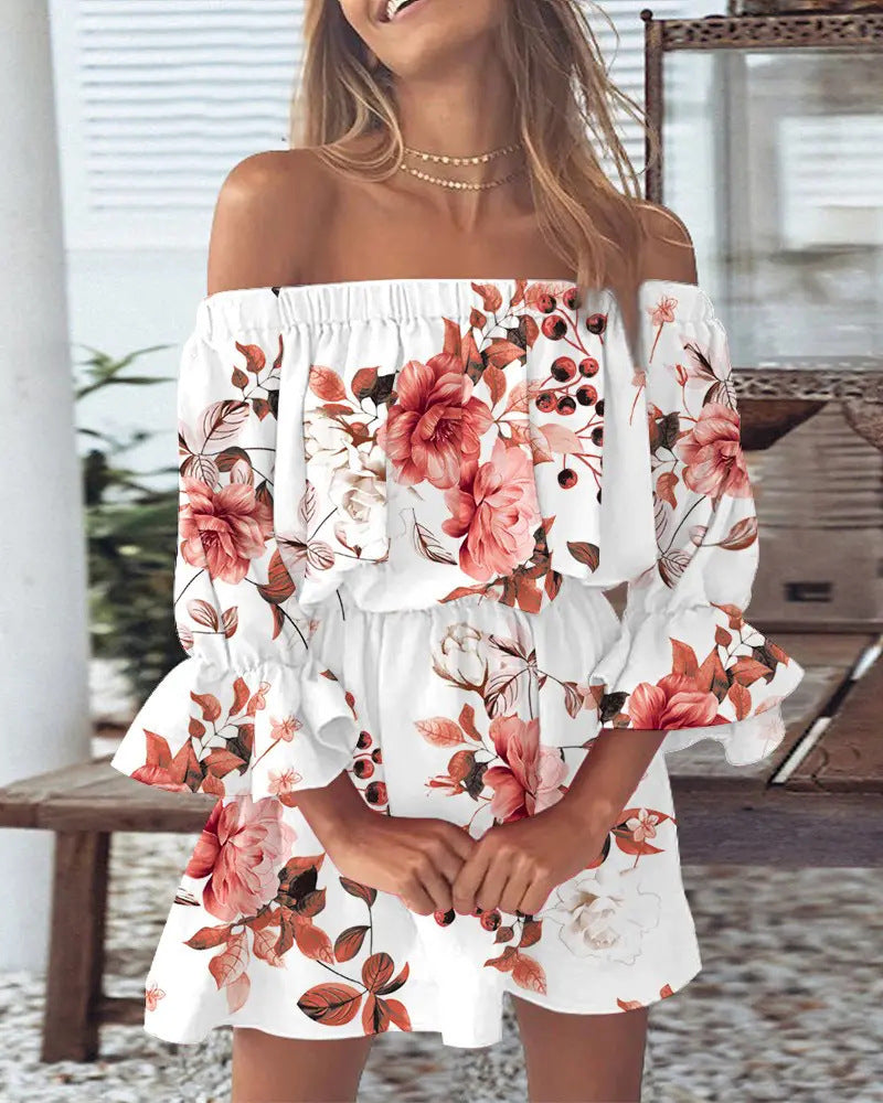 Ladies Summers Dress - Off The Shoulder - Various Colours - up to 3XL