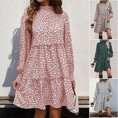 Leopard Print Long Sleeve Dress - Various Colours